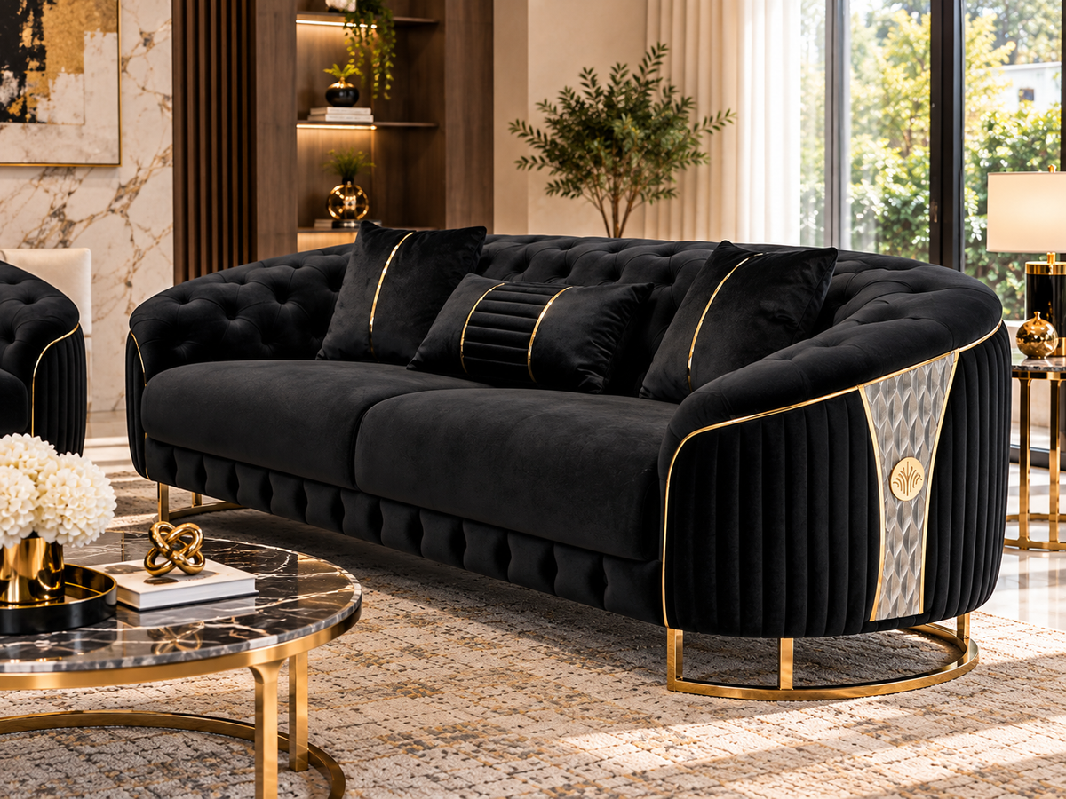 Lucas Living Room Set (Black)
