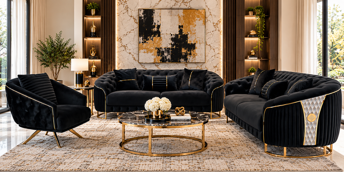 Lucas Living Room Set (Black)