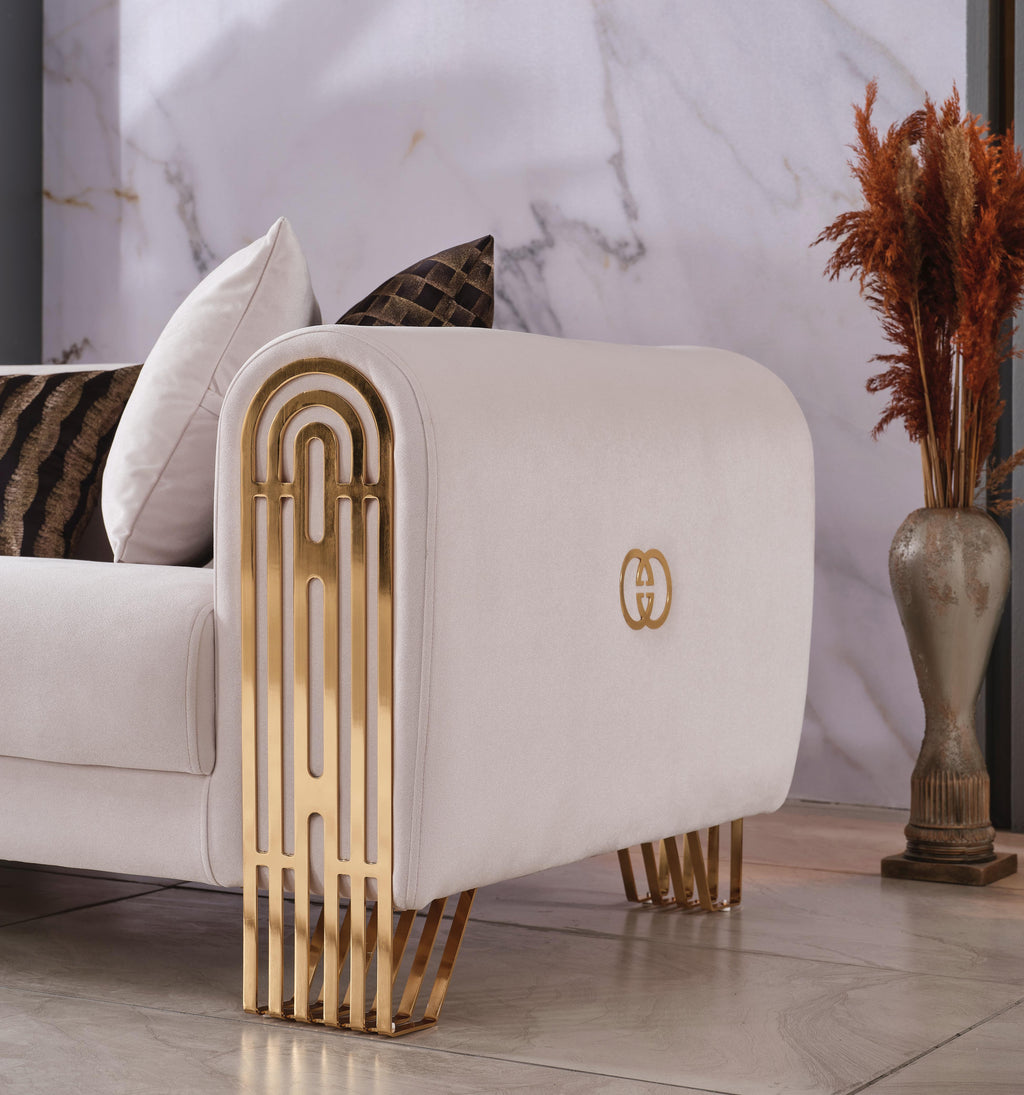 Monaco Living Room Set (Cream)