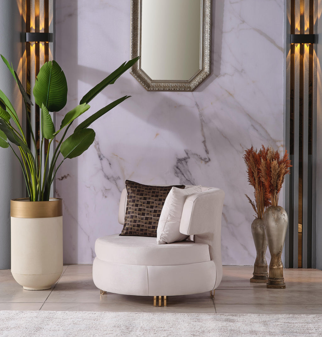 Monaco Living Room Set (Cream)