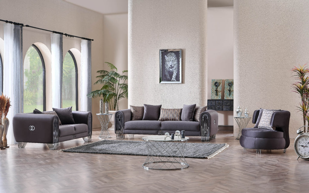 Monaco Living Room Set (Gray)