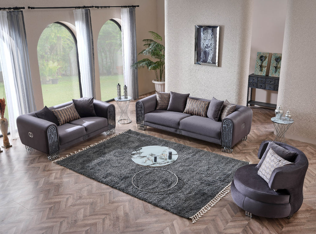 Monaco Living Room Set (Gray)