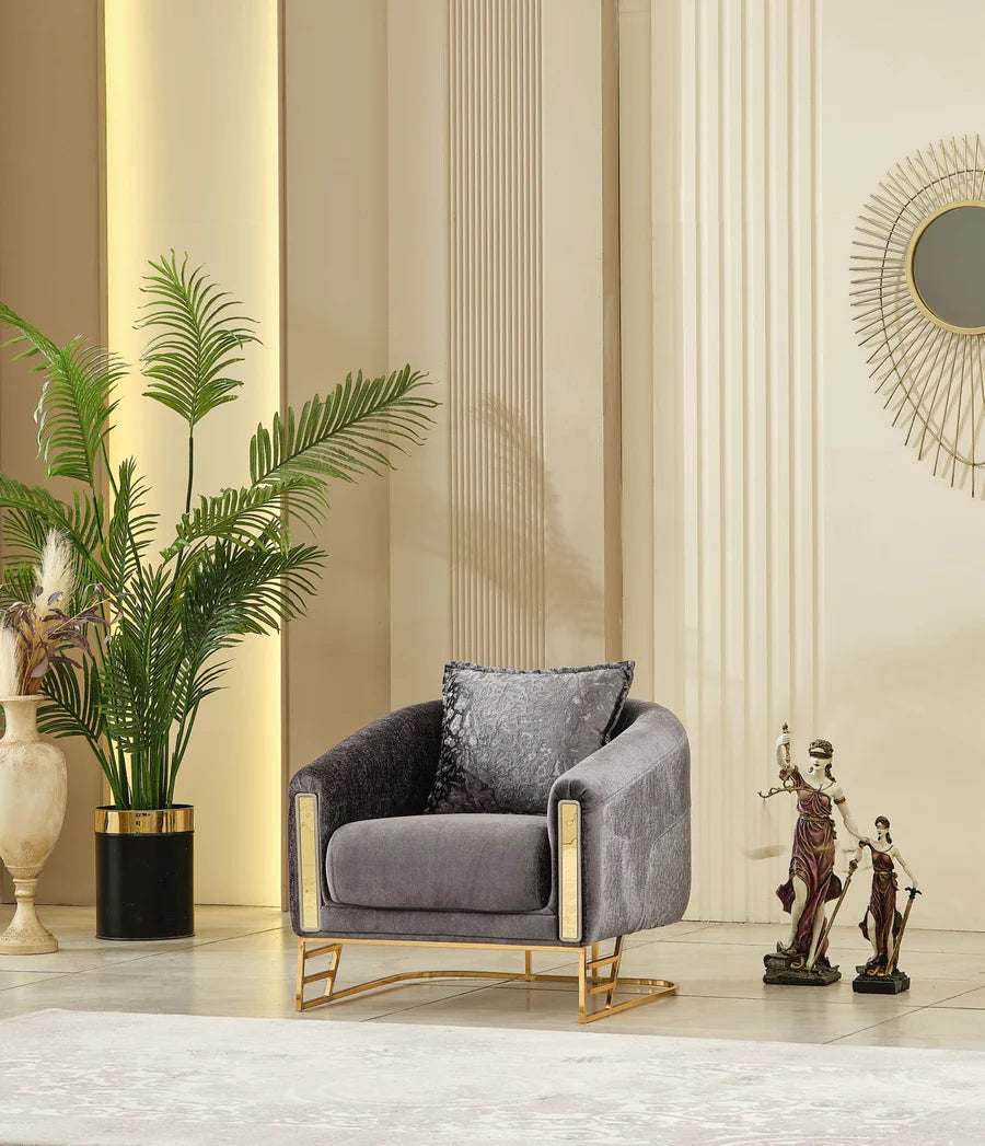 Romance Living Room Set (Gray)