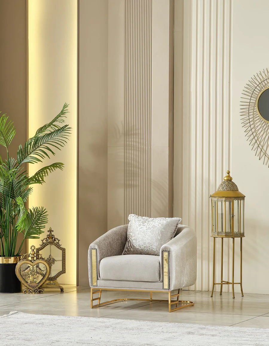 Romance Living Room Set (Beige)