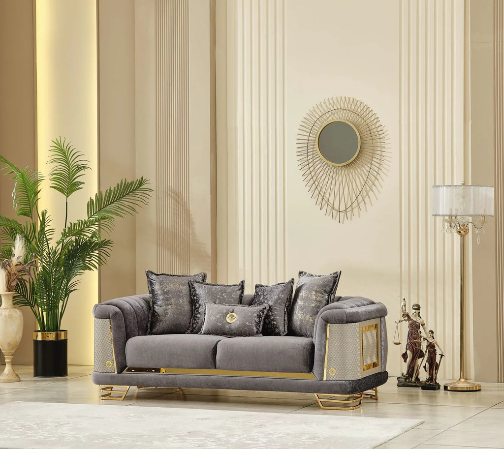 Romance Living Room Set (Gray)