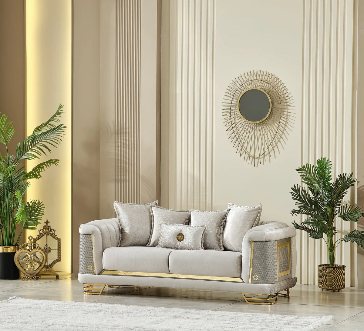 Romance Living Room Set (Beige)