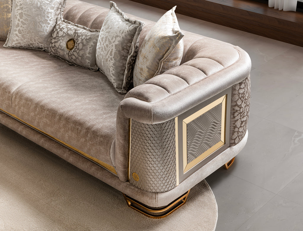 Romance Living Room Set (Beige)