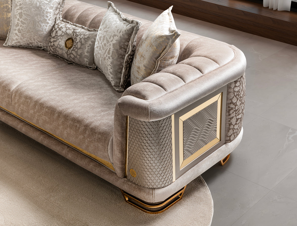 Romance Living Room Set (Beige)