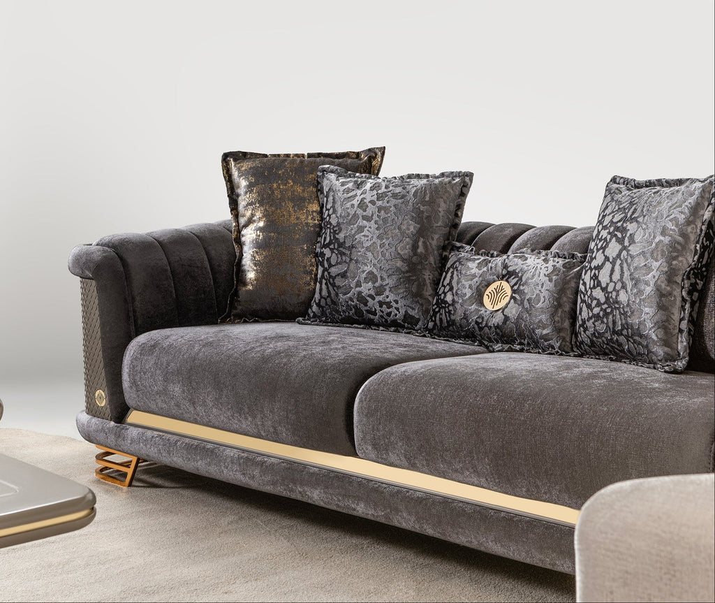 Romance Living Room Set (Gray)