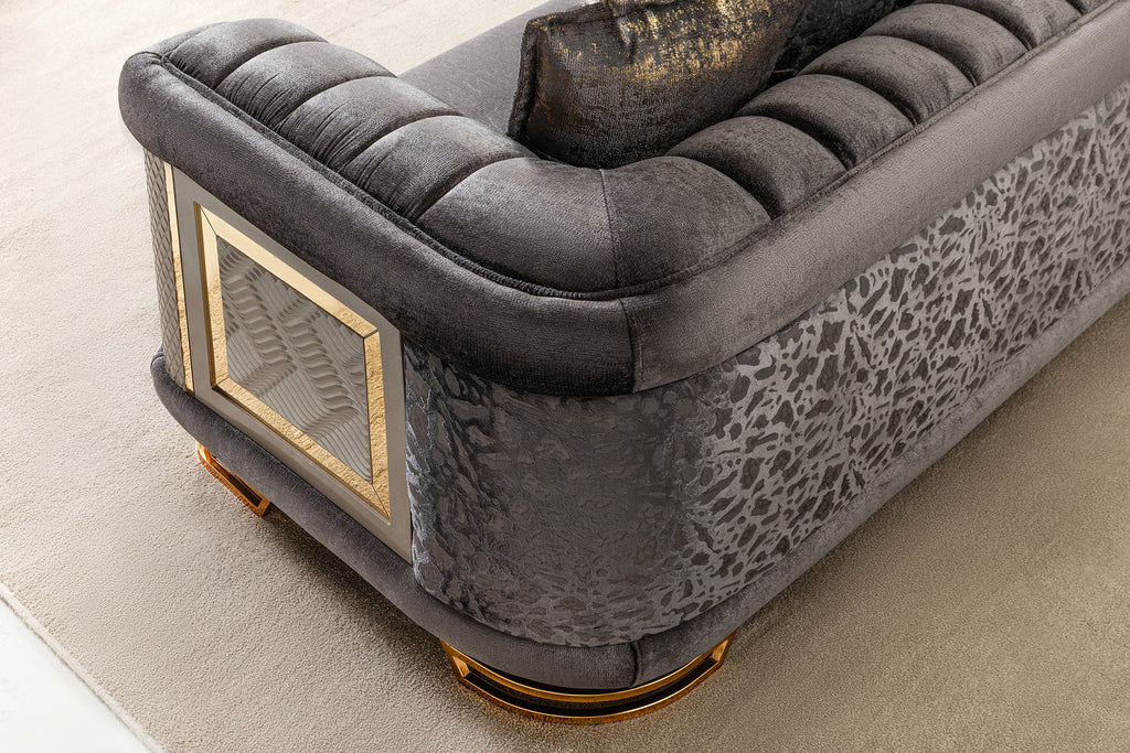 Romance Living Room Set (Gray)