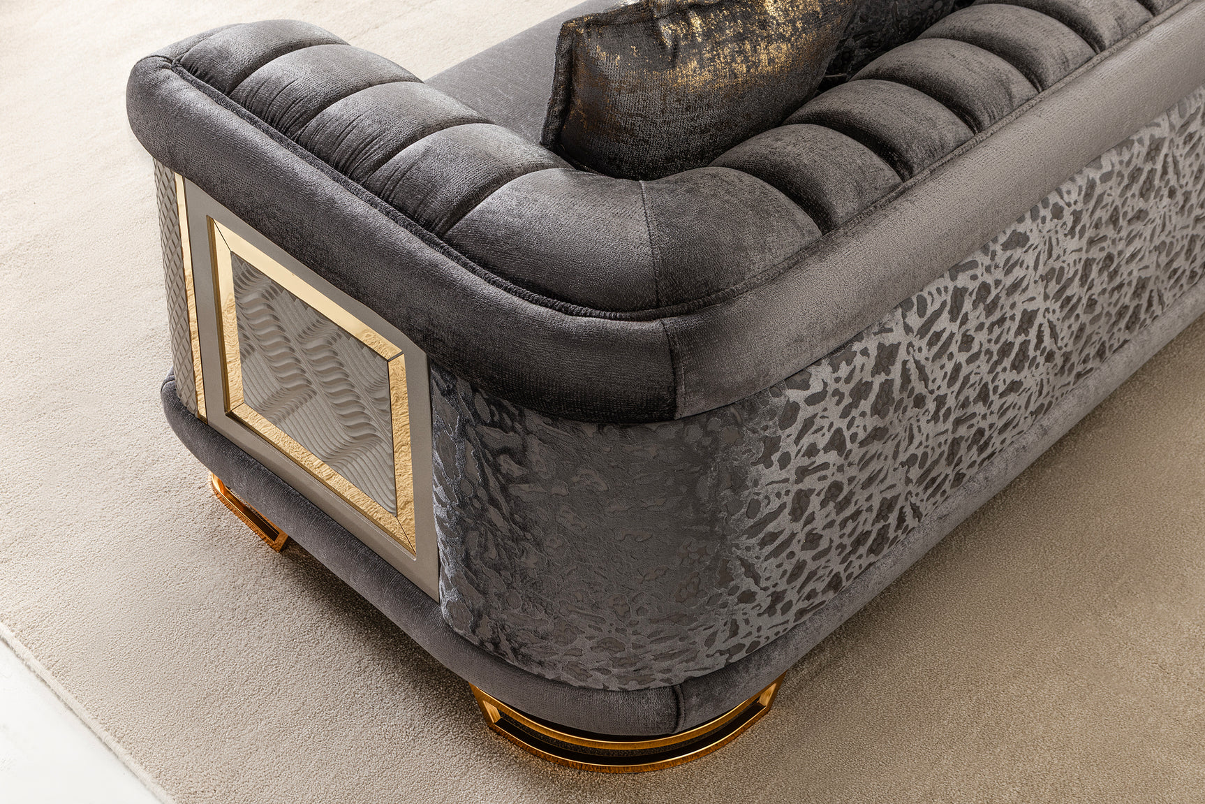 Romance Living Room Set (Gray)
