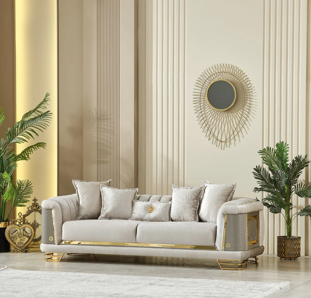Romance Living Room Set (Beige)