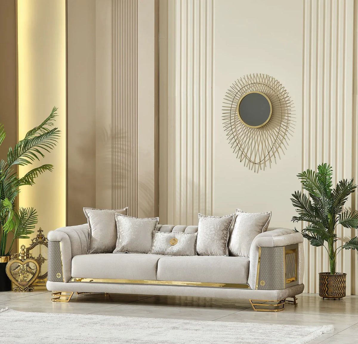 Romance Living Room Set (Beige)