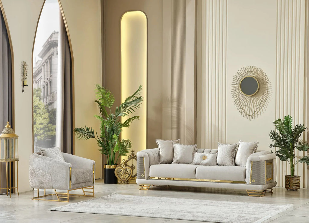 Romance Living Room Set (Beige)