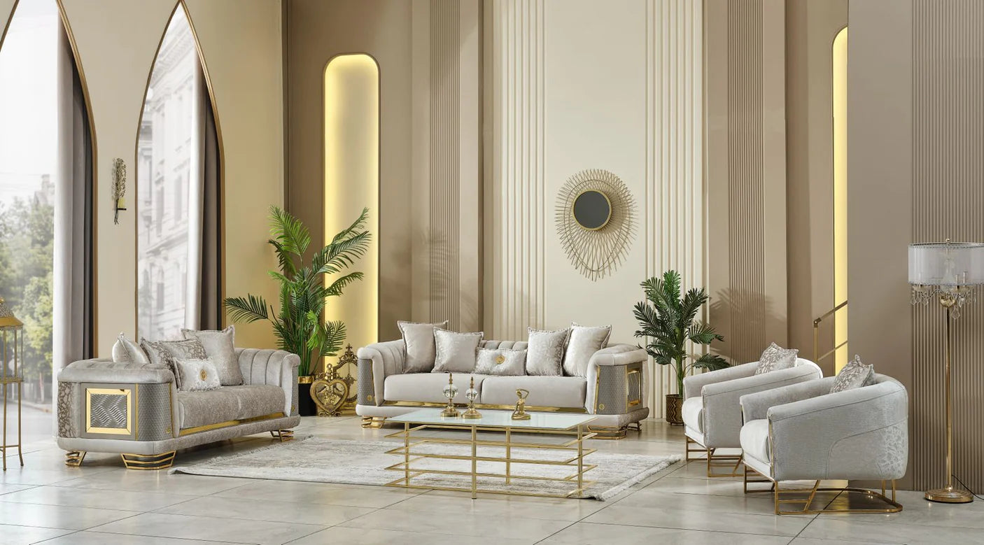 Romance Living Room Set (Beige)